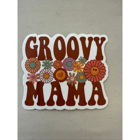 ⚪️ “ Groovy Mama” Vinyl Sticker Decal NEW - Picture 1 of 2